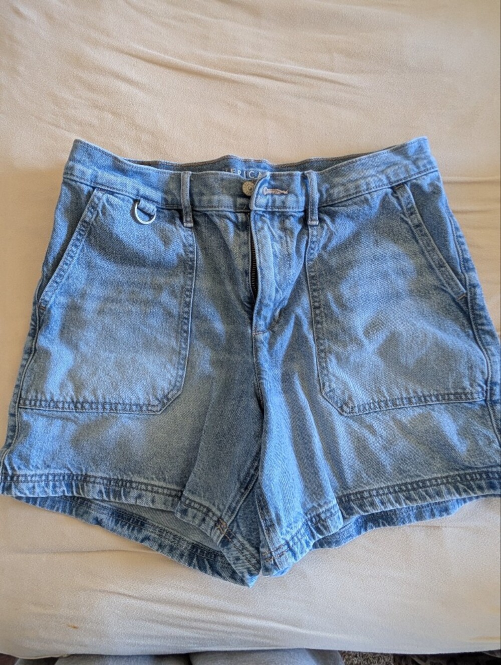 American Eagle Outfitters Light Blue High-Rise Denim Shorts